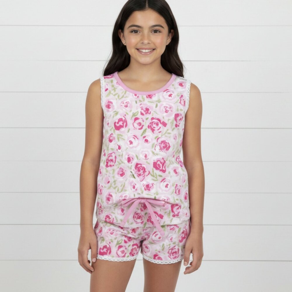 Pink Shabby Rose Short Set, girl, outfit, kids, set, child